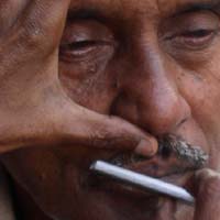 Sidewalk shave in Calcutta