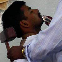 Shave in a barber shop in Chennai